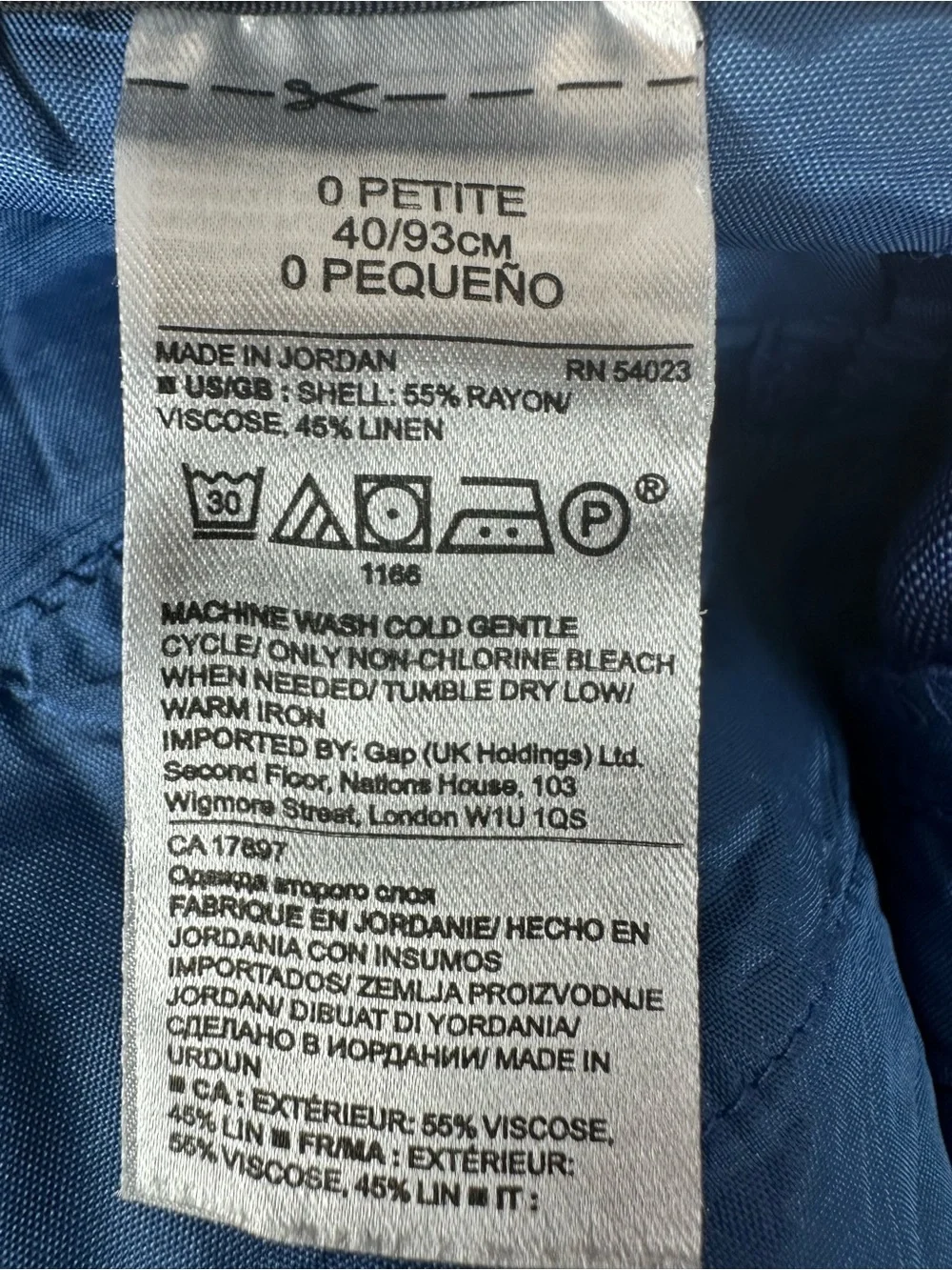 Banana Republic Women’s Royal Blue Linen Blend Chinos Size 0P